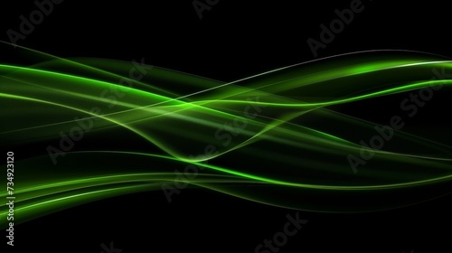 Dynamic green and black wave patterns modern abstract digital art background design concept
