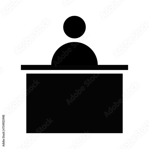 receptionist icon with transparent background