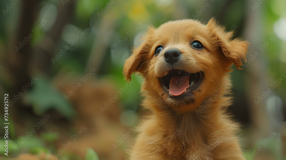 Fototapeta premium A heartwarming moment of puppies playing joyfully, radiating innocence and delight, capturing the simple wonders of life.