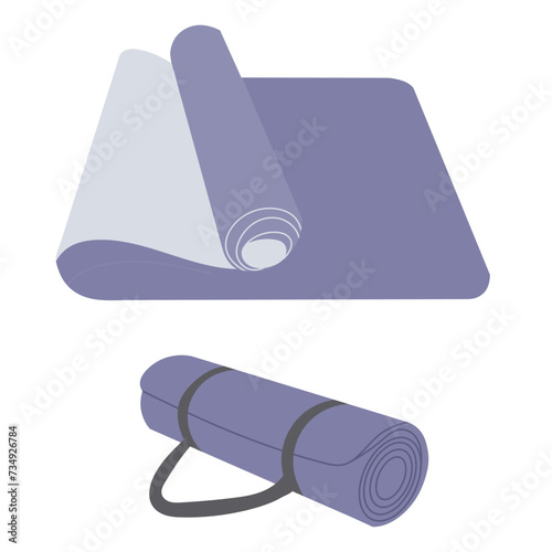 yoga mats in flat style on white background vector