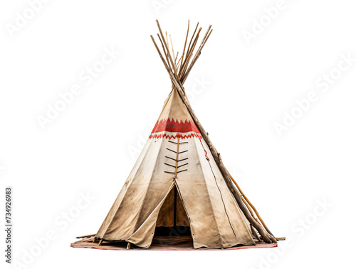 a teepee with sticks on top