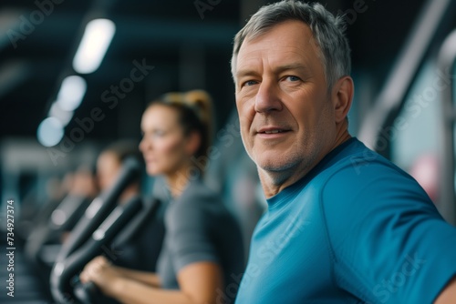 Man Engages In Vigorous Workout On Treadmill At The Gym