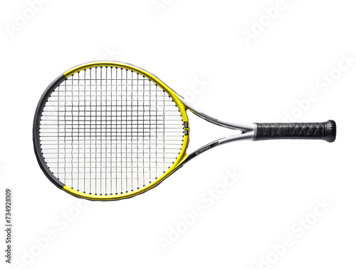 a yellow and black tennis racket