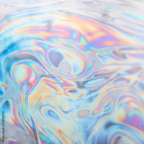 Iridescent soap film patterns with vibrant swirls photo