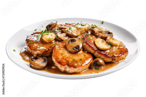 Veal marsala on a plate photo