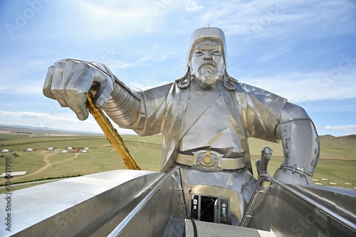 Statue of Mongolian leader and warrior Genghis Khan in Inner Mongolia