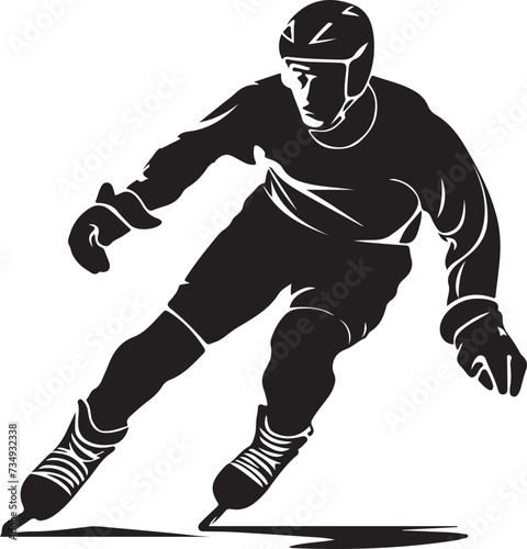inline skating silhouette vector