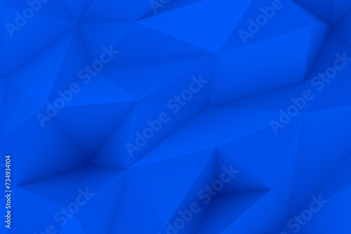 Abstract blue diamond facets on geometric low poly 3d background