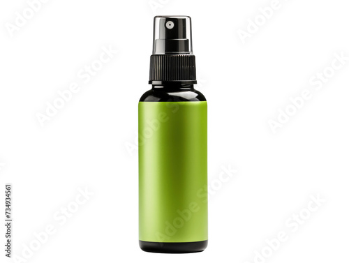 a green spray bottle with a black cap