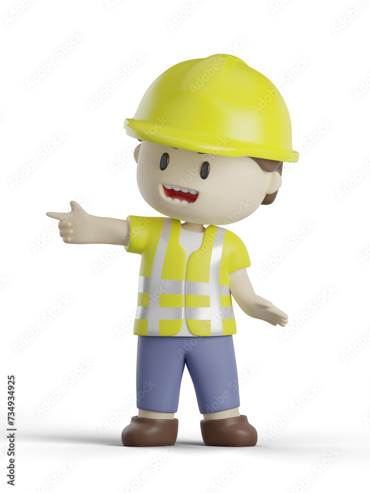 3d builder with pointing pose on transparent background, An engineer with pointing pose, Cartoony builder character, Builder with safety hat, PNG, Isolated 3d builder with pointing pose on transparent background, An engineer with pointing pose, Cartoony builder character, Builder with safety hat, PNG, Isolated