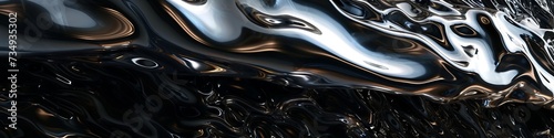 3D wall of enigmatic obsidian, with a liquid-like gloss and severe edges, embodying a sense of profound mysteries.