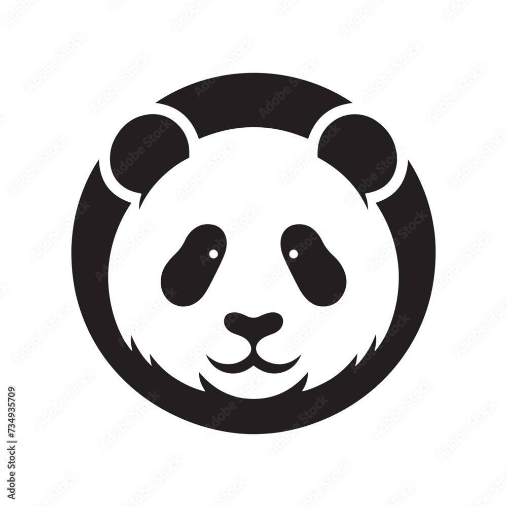 Gentle Giants: Vector Illustrations of Panda Silhouettes, Capturing the Endearing Charm and Peaceful Nature of These Beloved Creatures.