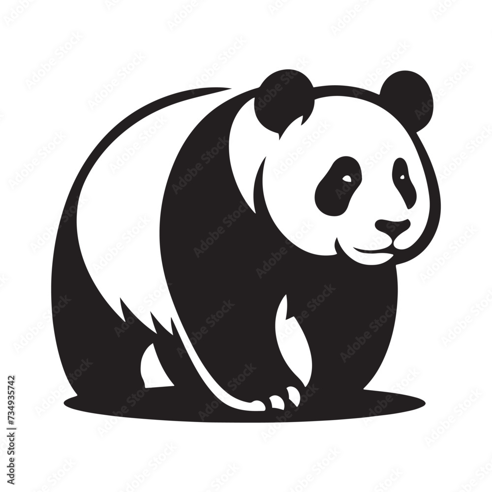 Gentle Giants: Vector Illustrations of Panda Silhouettes, Capturing the Endearing Charm and Peaceful Nature of These Beloved Creatures. Gentle Giants: Vector Illustrations of Panda Silhouettes, Capturing the Endearing Charm and Peaceful Nature of These Beloved Creatures.