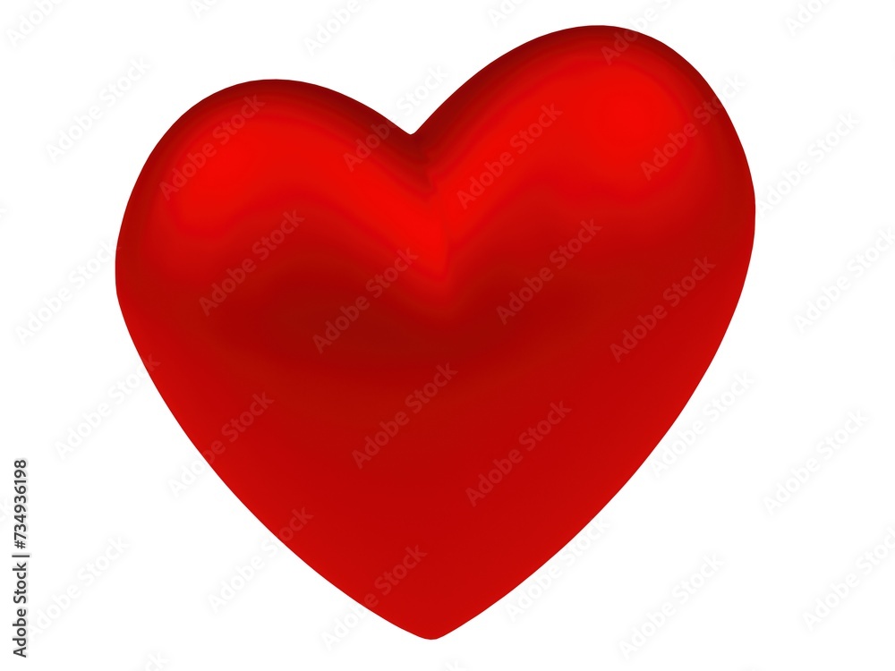 3d render of a red heart on a white background. 3D render. 3d render of a red heart on a white background. 3D render.