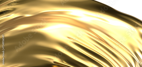 Luxurious Finesse: Abstract 3D Gold Cloth Illustration for Sophisticated Artistry