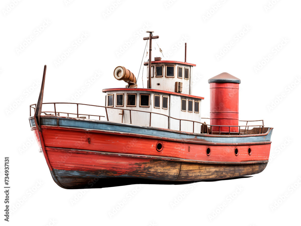 a red and white boat a red and white boat
