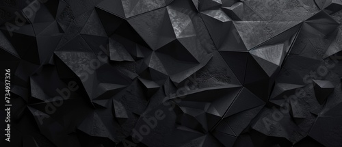 A background featuring deep black geometries, subtly shifting in shade, invoking a sense of intrigue and sophistication.