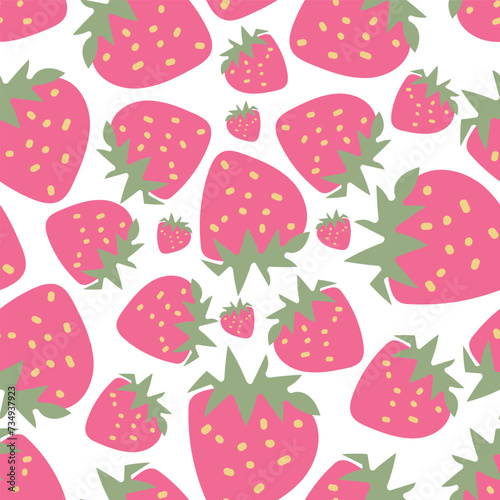 vectoriel fraises dessinées à la main, motif répéte parfait pour papier d'emballage, invitations, thé de cuisine, assiettes en papier, serviettes de table, papeterie, papier peint, projets, tissu, vêt