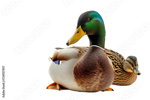 Drake and Duck Duo on Transparent Background, PNG