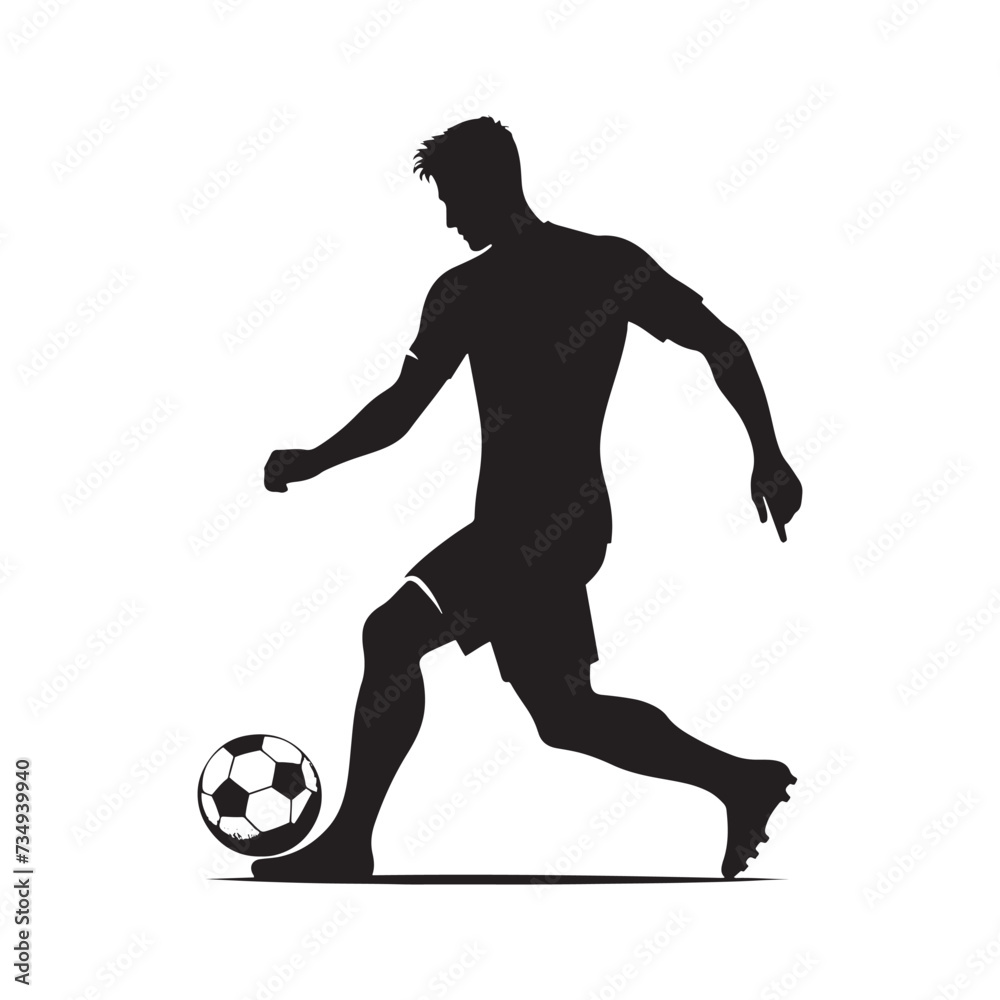 Dynamic Kicks: Vector Illustrations of Soccer Player Silhouettes, Capturing the Energy and Skill of the Beautiful Game.