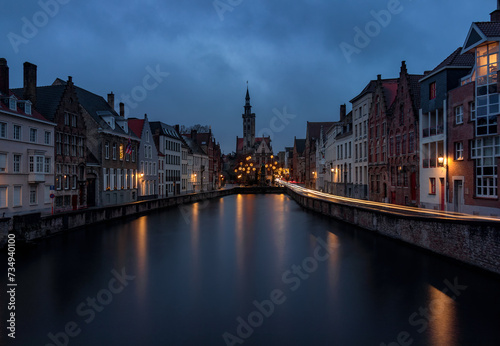 Blue hour by the canals of Bruges