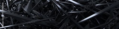 Background with a chaotic arrangement of black geometric lines and angles, portraying a sense of organized disarray.