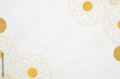 Luxury Japanese modern style background with Japanese washi paper texture. Abstract floral patterned washi paper.
