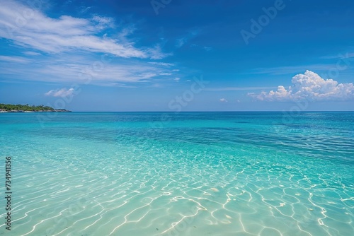 Romance background with Romantic Sunshine Beach in Miami. Dream getaway Island. photo