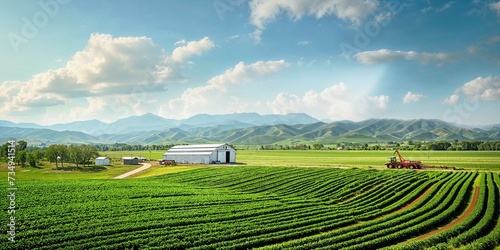 Vibrant Farming Concept with Beautiful Rural Scene. Food cultivation landscape. photo