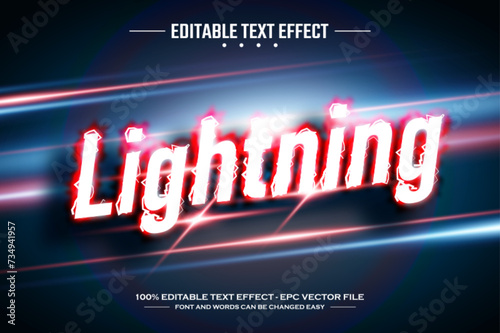 Lightning 3D editable text effect template