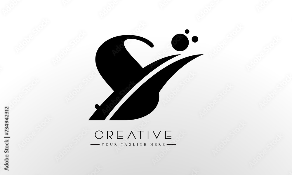 Obraz premium Letter S Logo Design Vector with Curved Swoosh Lines and Creative Look