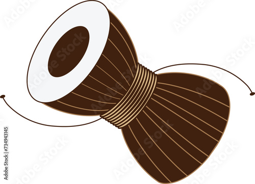 Lord shiv shiva Dumru, Musical instrument Damru vector illustration 
