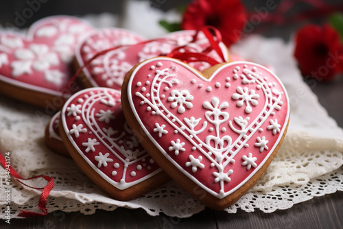 Heart shaped cookies for Valentine s day