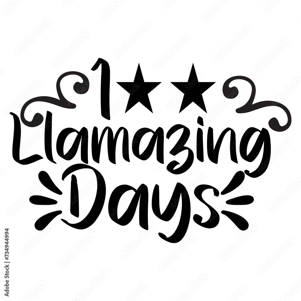 100 Llamazing Days SVG Design 100 Llamazing Days SVG Design