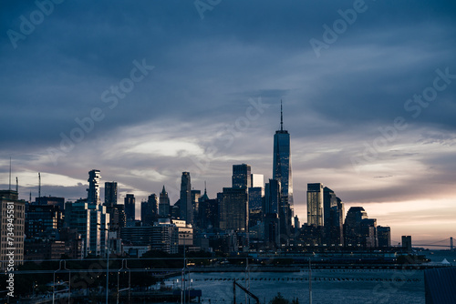 Manhattan  New York  USA - Sep  2th 2022 Manhattan from Little Island Park at sunset.