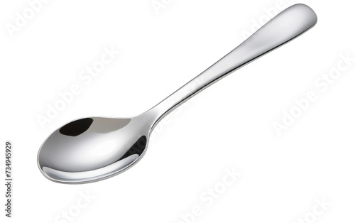 Sleek Stainless Steel Dining Spoon Isolated on Transparent Background PNG.