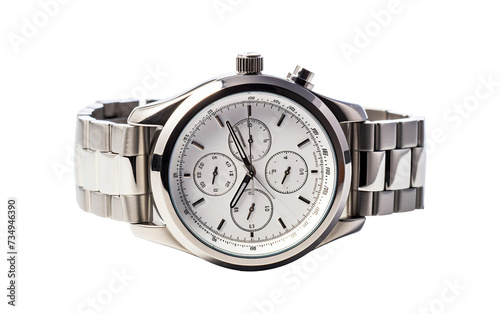 Modern Stainless Steel Wristwatch Isolated on Transparent Background PNG.
