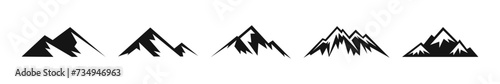 Mountain icons set. Mountain shapes. Mountain silhouettes