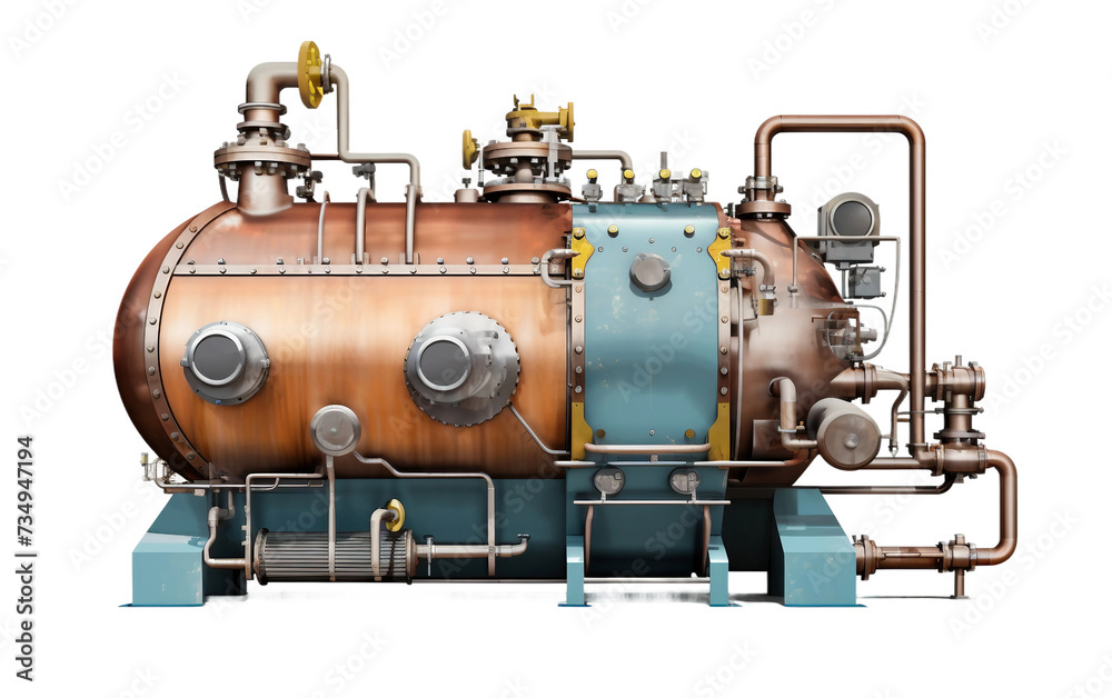 Innovative Steam Generation System Isolated on Transparent Background PNG.
