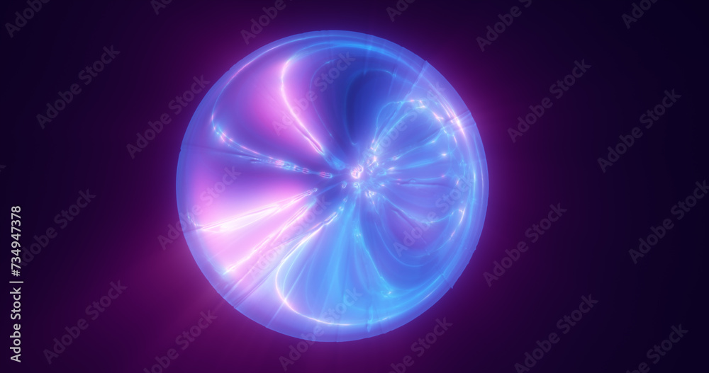 Purple glass energy plasma futuristic magic round ball sphere. Abstract background
