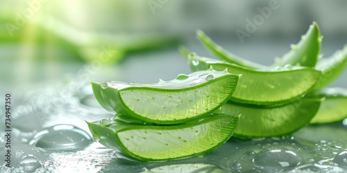 Aloe Vera gel plant, Aloe Vera fresh leaves.
