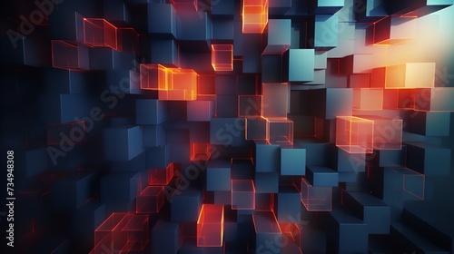 Vibrant hues dance across the screen as a mesmerizing display of illuminated cubes captures the essence of abstract art