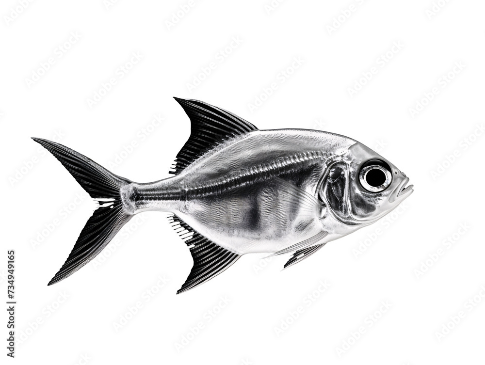 Obraz premium a silver fish with black fins