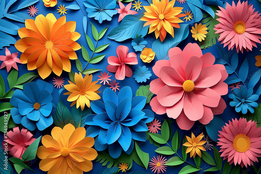 Colorful floral flower background illustration. 