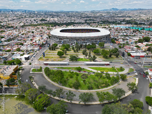 Panorama: Jalisco Stadium and Surroundings in Guadalajara from Drone View