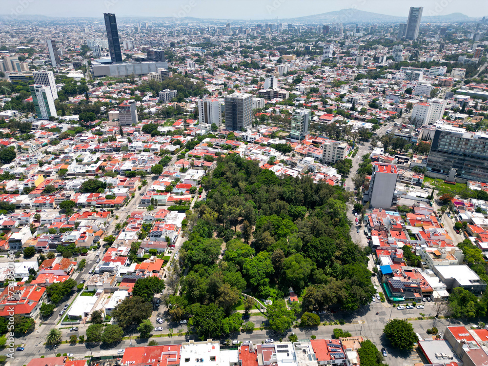 Silvano Barba Park and Neighborhood in Providencia: Aerial Perspective
