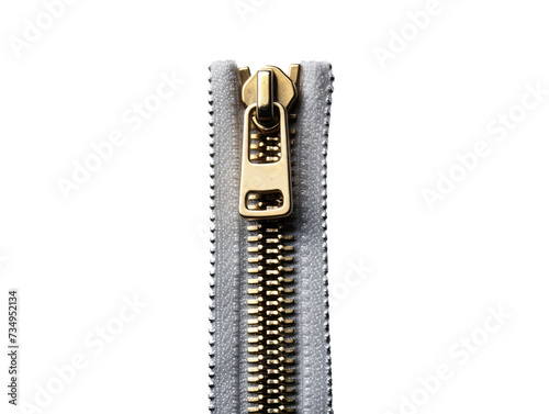 a zipper with a gold zipper