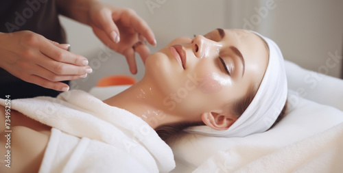 Relaxation and Wellness: Beauty Spa Face Massage for Young Women