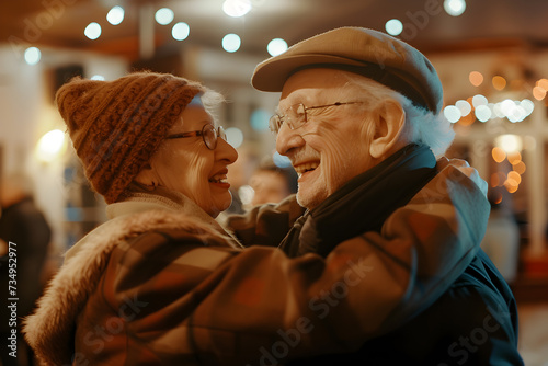 Romance in senior age - senior couple dancing