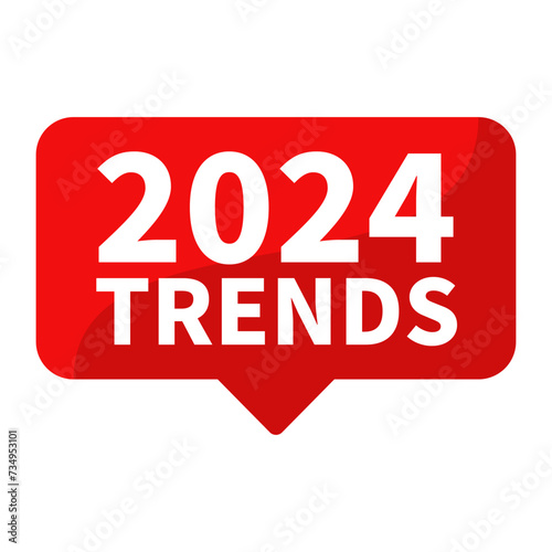 2024 trends text In Red Rectangle Shape For Information Announcement Viral Social Media Business Marketing Promotion
